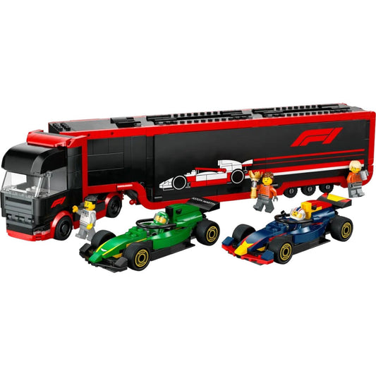 LEGO City F1 Truck with RB20 & AMR24 F1 Cars Toy Racing Transporter Set Building Blocks Toys for 8+ Gift for Boys and Girls