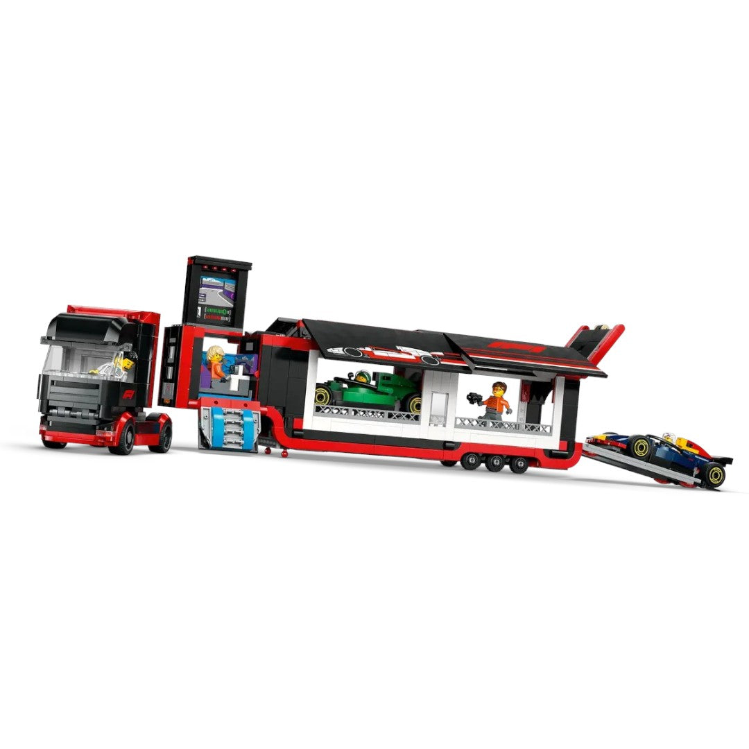 LEGO City F1 Truck with RB20 & AMR24 F1 Cars Toy Racing Transporter Set Building Blocks Toys for 8+ Gift for Boys and Girls