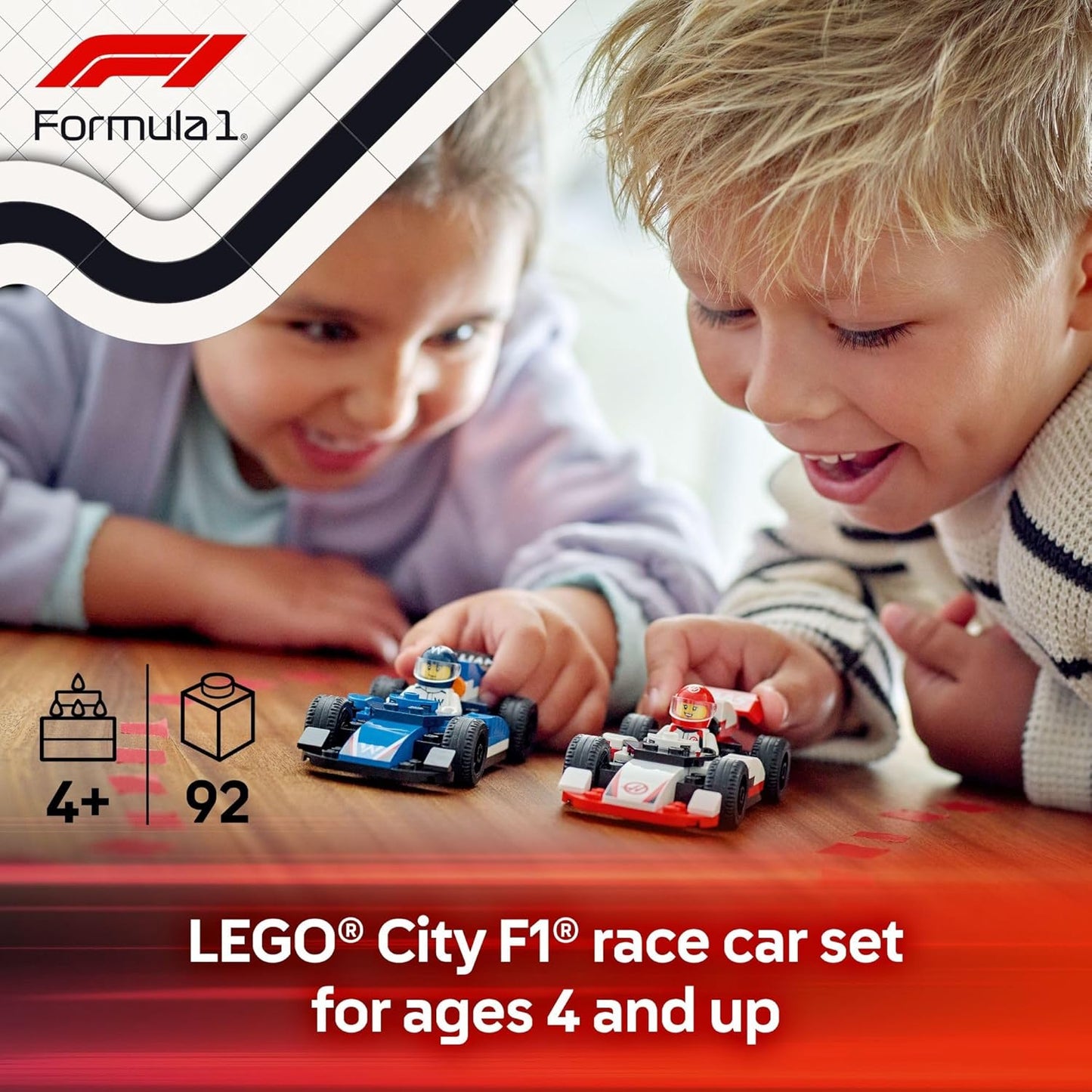 LEGO 60464 City F1 Williams Racing & Haas F1 Race Car Building Set