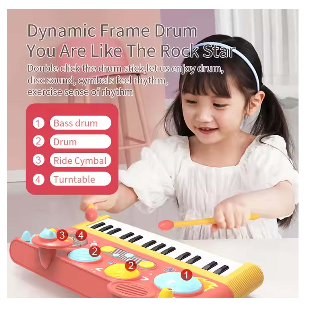 Early Learning Piano Keyboard Toy Infant Toys – Electronic Music Set with Microphone, Lights & Educational Modes for Kids & Toddlers