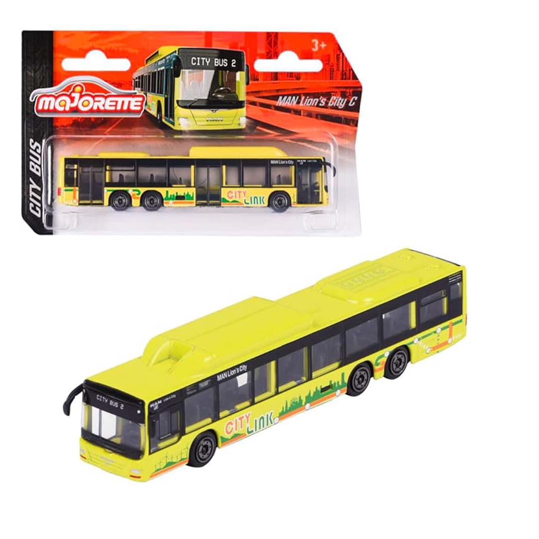 Majorette City Bus Toy – Single Pack Freewheel Bus with Metal Suspension (13 cm)