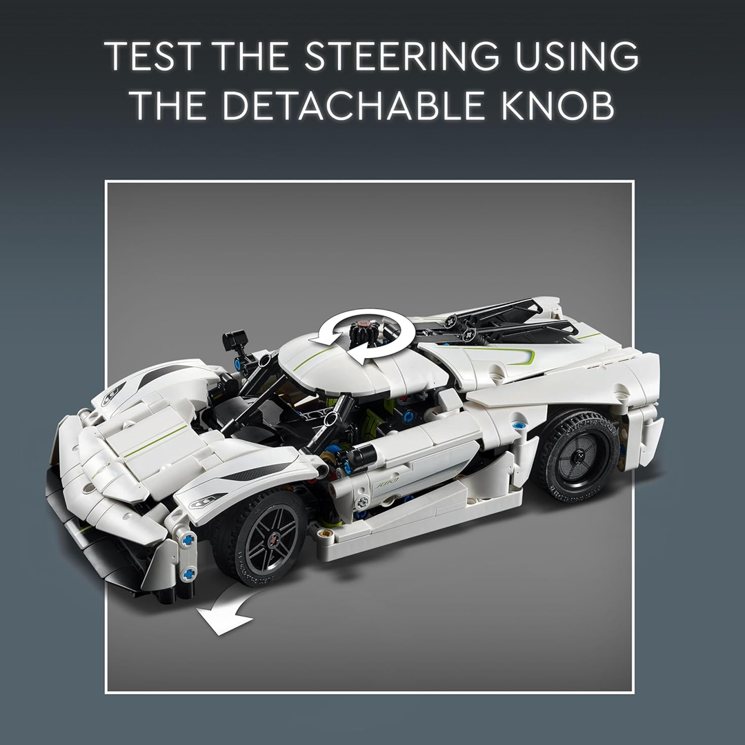 LEGO Technic 42184 Koenigsegg Jesko Absolut White Hypercar Building Blocks (801 Pieces)