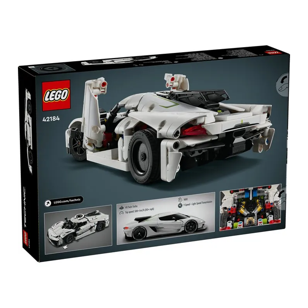 LEGO Technic 42184 Koenigsegg Jesko Absolut White Hypercar Building Blocks (801 Pieces)