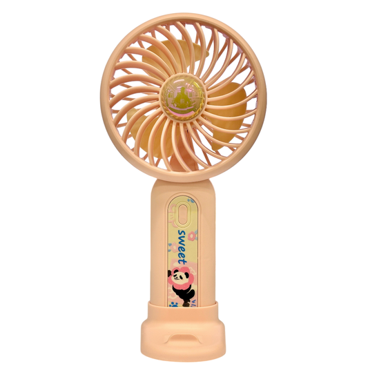 Mint Milk Peach Desktop Fan Mini Handheld Small Fan for Home, School USB Rechargeable & Portable Fan (Pink)
