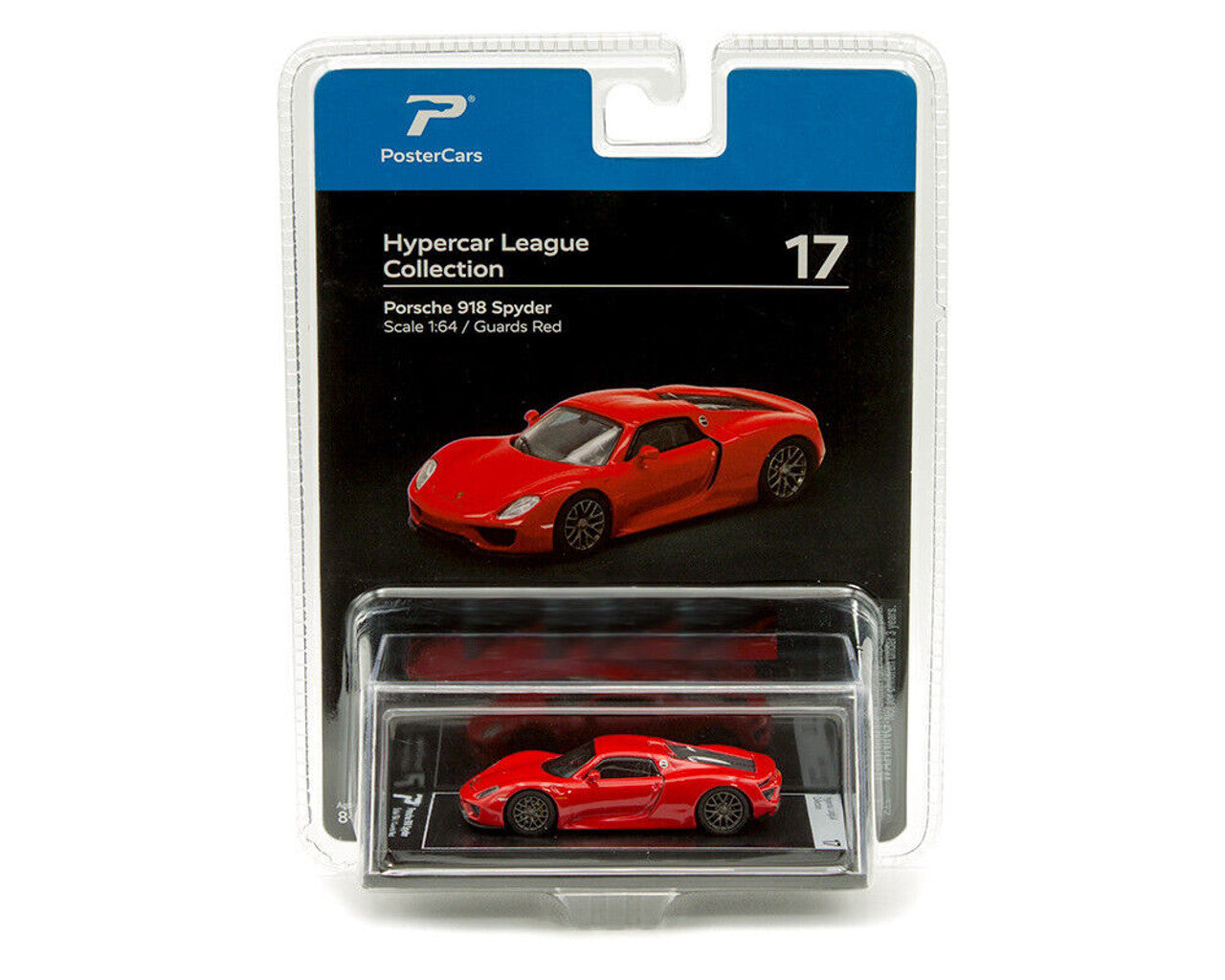 PosterCars 1:64 Porsche 918 Spyder – Guards Red | Hypercar League Collection Diecast Model
