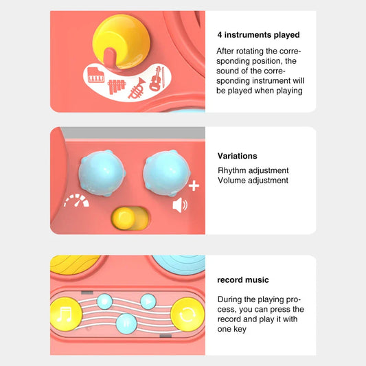 Early Learning Piano Keyboard Toy Infant Toys – Electronic Music Set with Microphone, Lights & Educational Modes for Kids & Toddlers