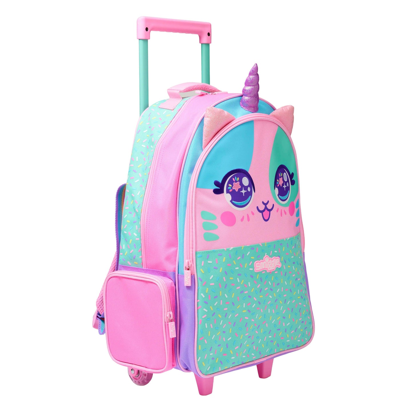 Smiggle School Bag : Best Budz Colorful & Stylish 18 Inch Trolley Backpack for Kids
