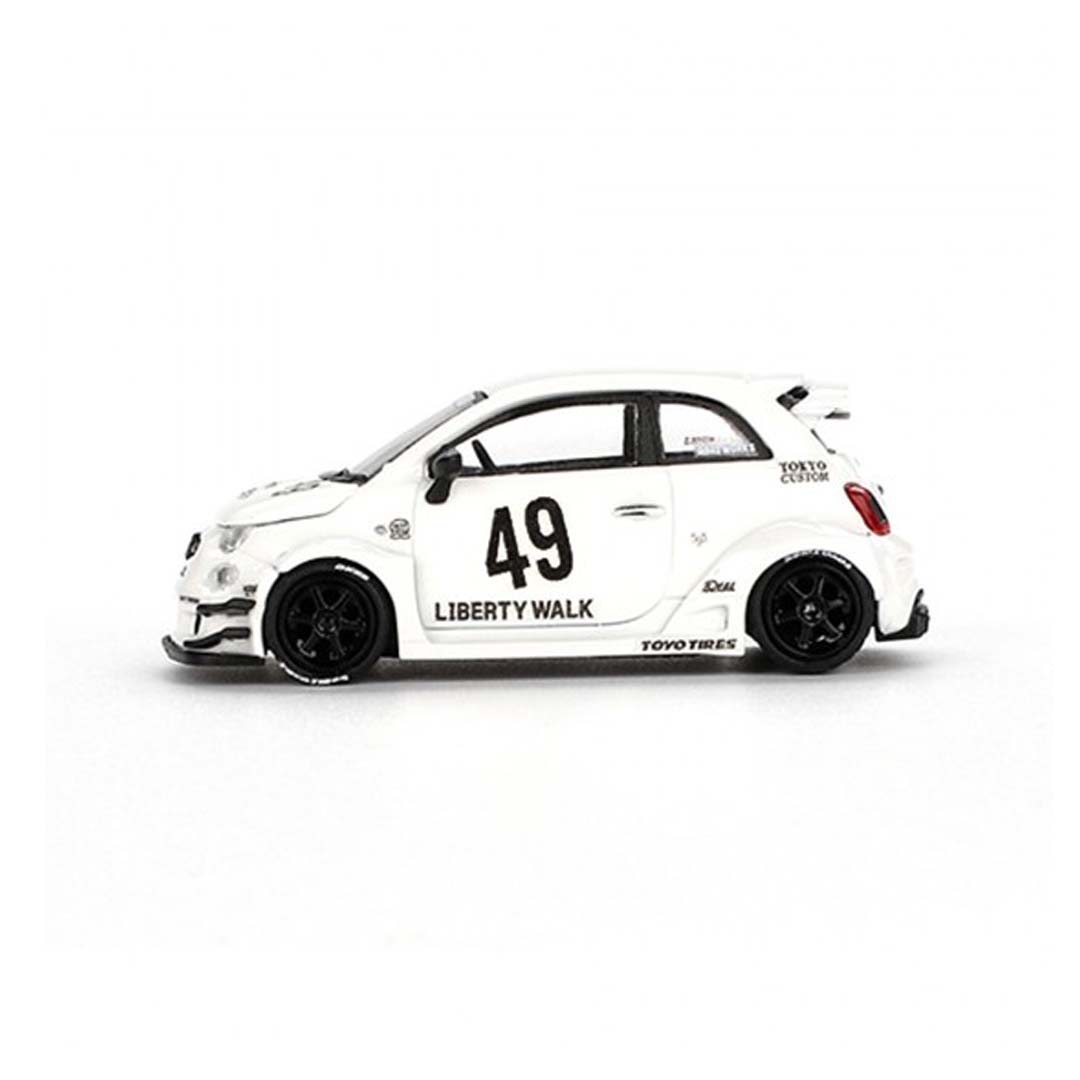 Mini GT 1/64 LB-WORKS x Abas Works ABARTH 595 Gara White LHD Diecast Scale Model Car