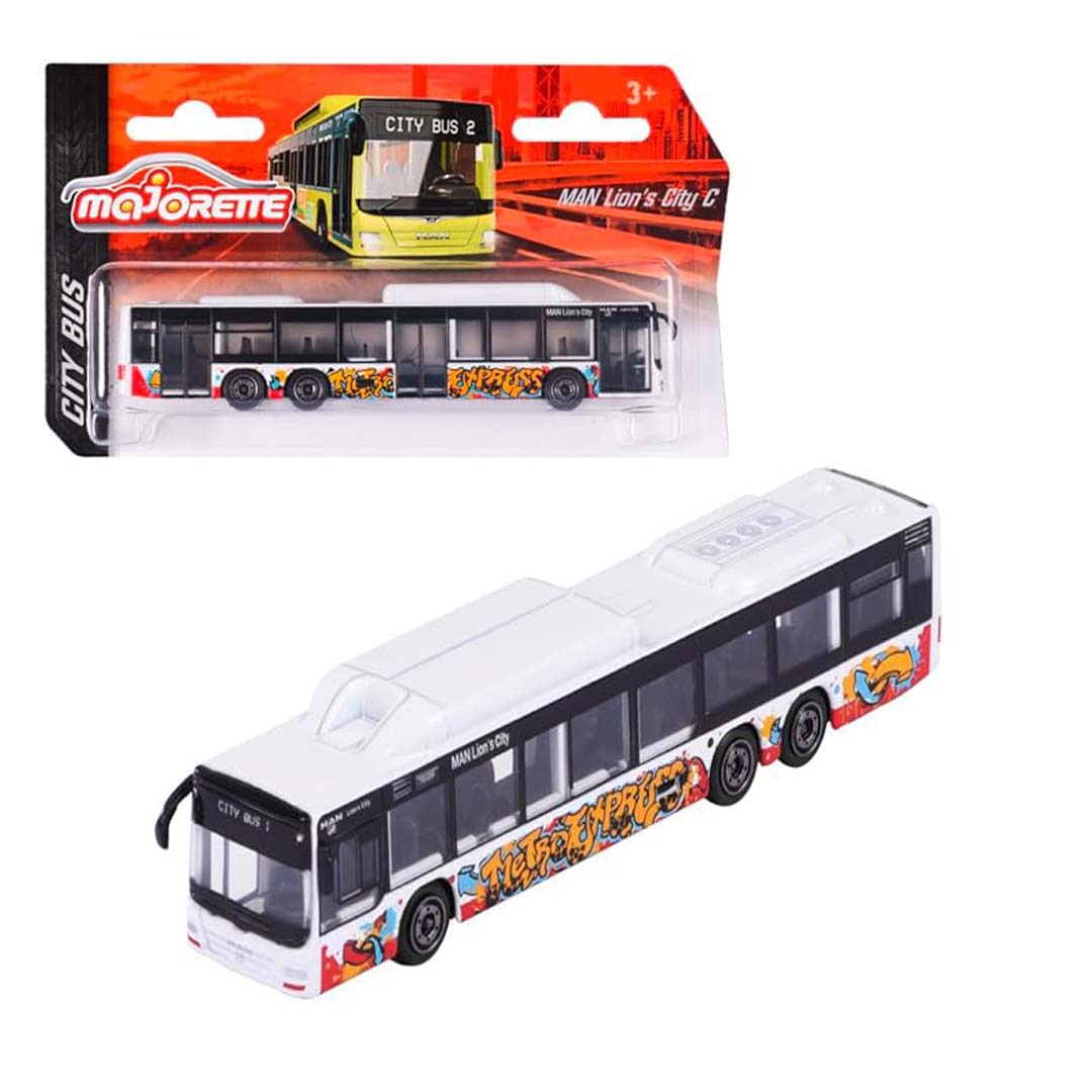 Majorette City Bus Toy – Single Pack Freewheel Bus with Metal Suspension (13 cm)
