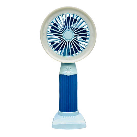 Fashion Lighting Fan Desktop Fan Mini Handheld Small Fan for Home, School USB Rechargeable & Portable Fan (Blue)