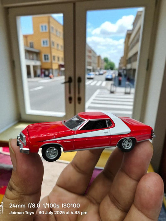 Greenlight 1976 Ford Gran Torino Red with White Stripe "Starsky and Hutch" (1975-1979) TV Series "Hollywood Special Edition" 1/64 Diecast Model Car