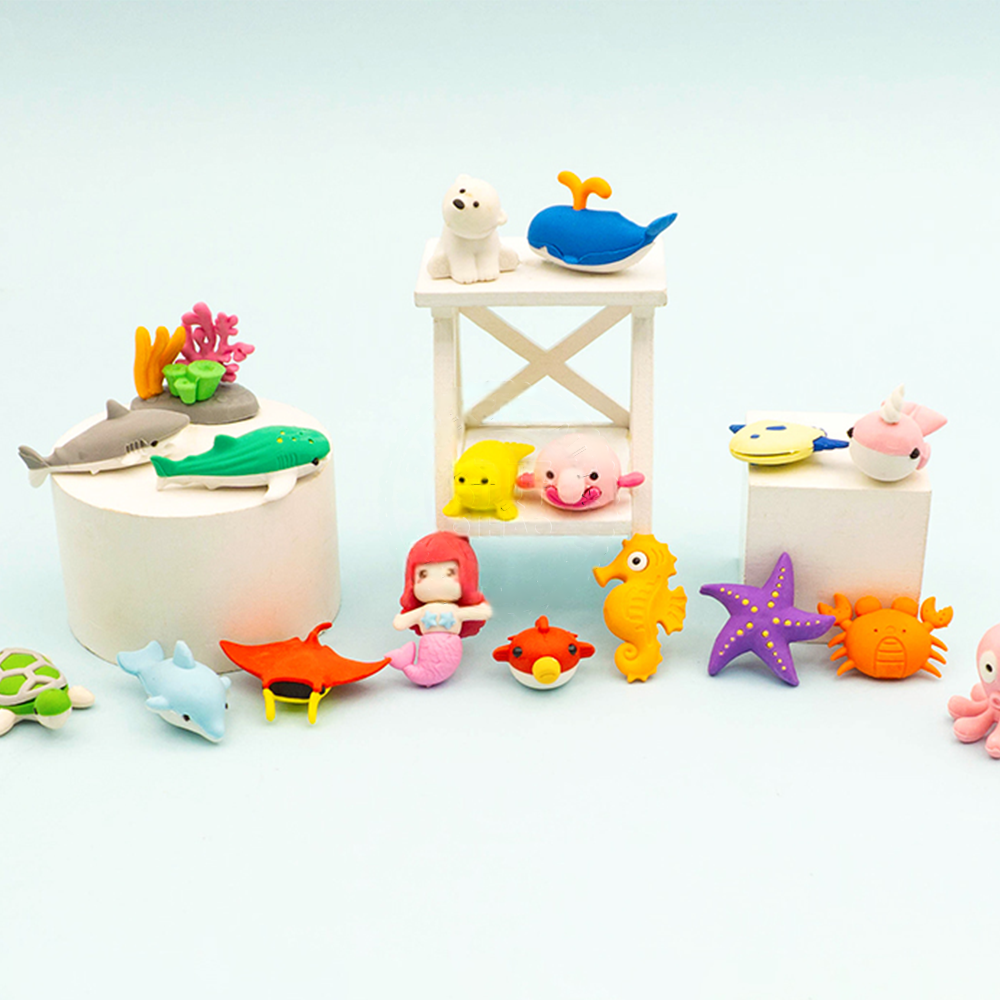Underwater Sea Creatures Erasers Combo Set