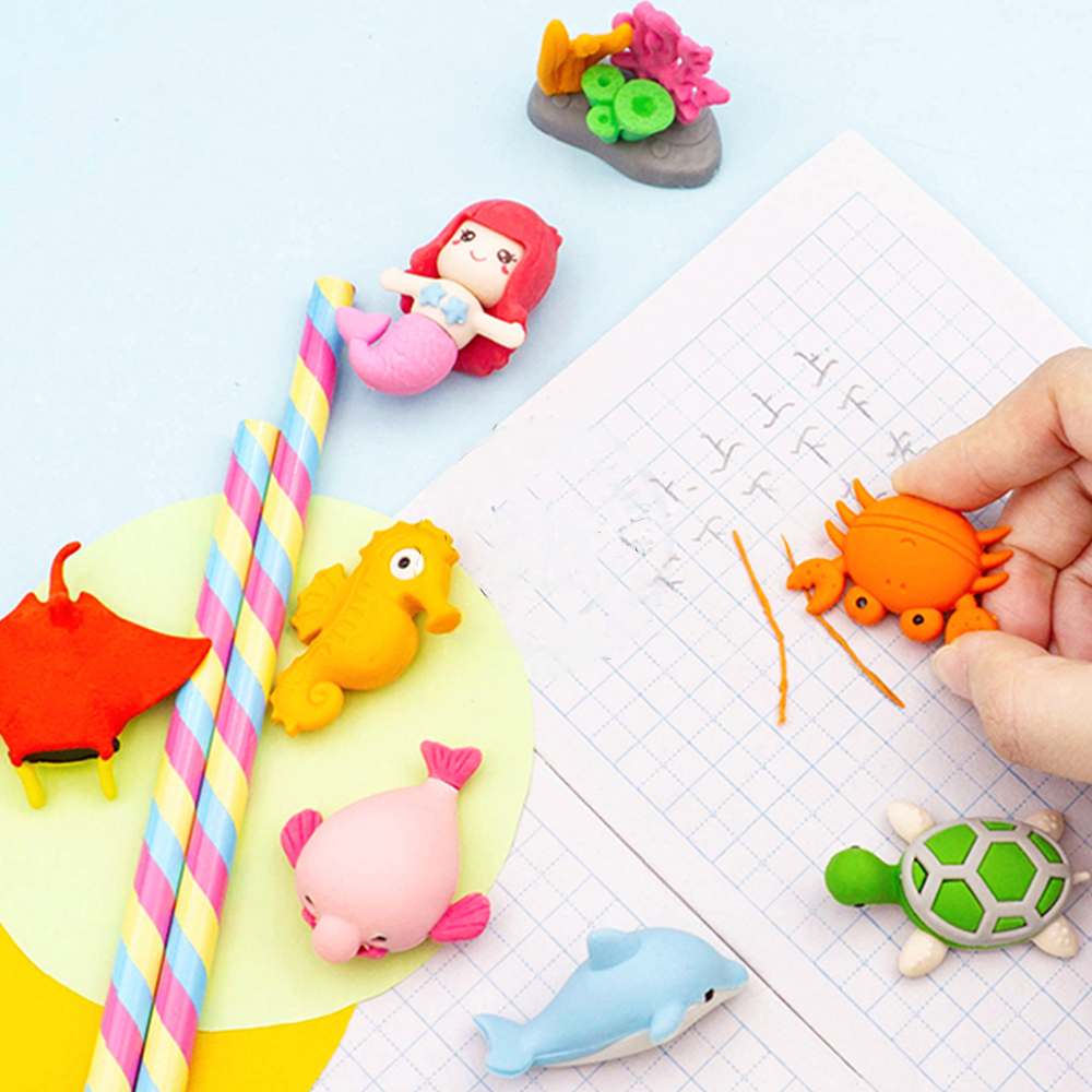 Underwater Sea Creatures Erasers Combo Set