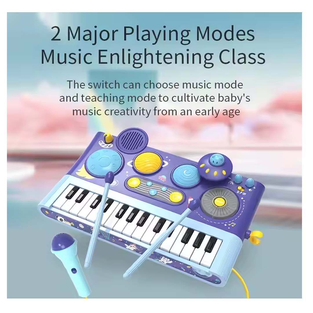 Early Learning Piano Keyboard Toy Infant Toys – Electronic Music Set with Microphone, Lights & Educational Modes for Kids & Toddlers