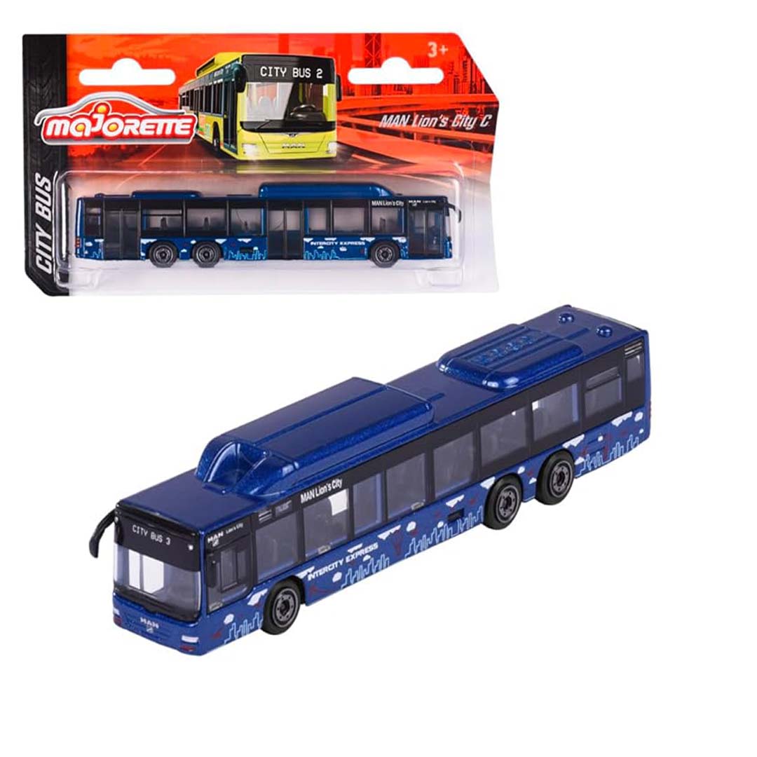 Majorette City Bus Toy – Single Pack Freewheel Bus with Metal Suspension (13 cm)