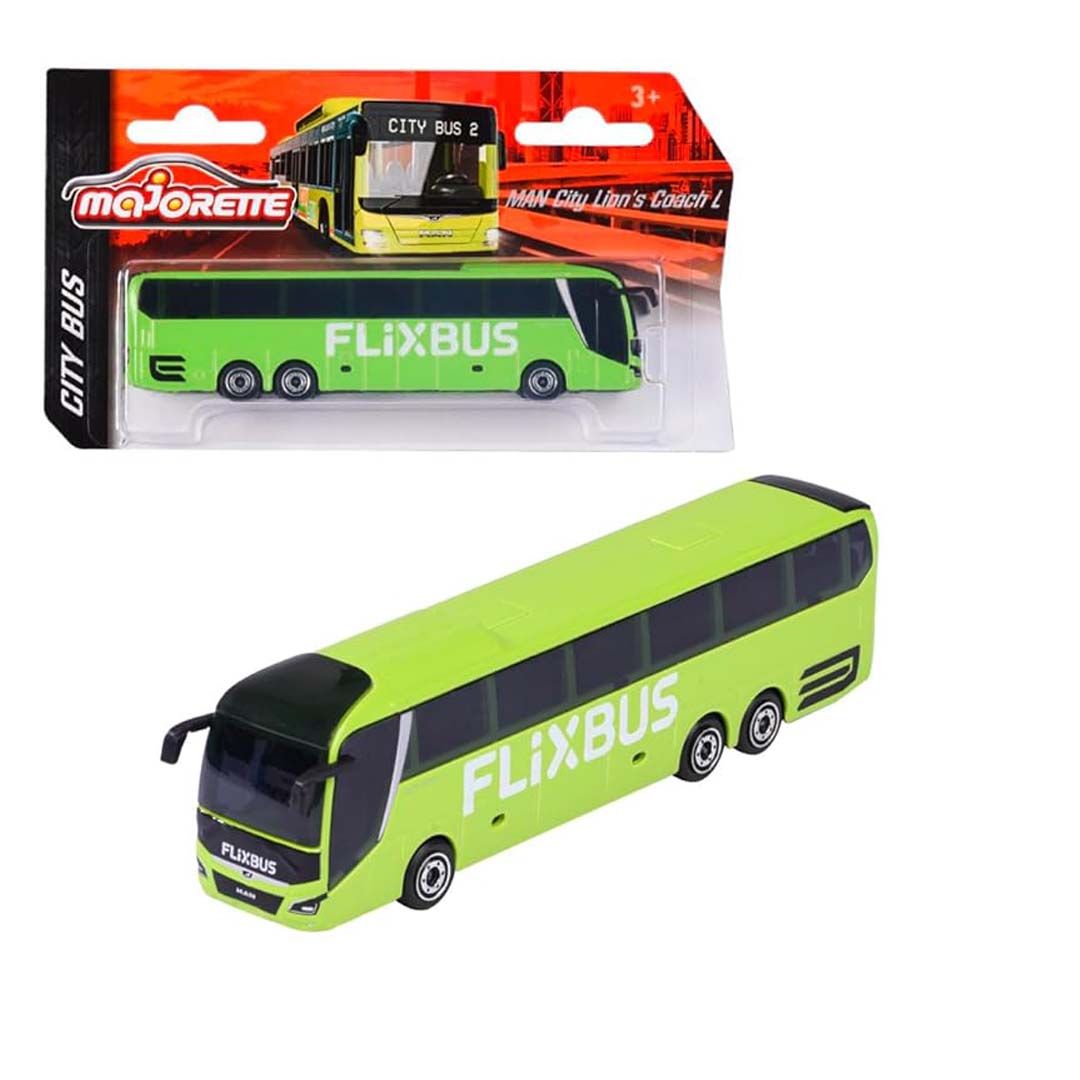 Majorette City Bus Toy – Single Pack Freewheel Bus with Metal Suspension (13 cm)