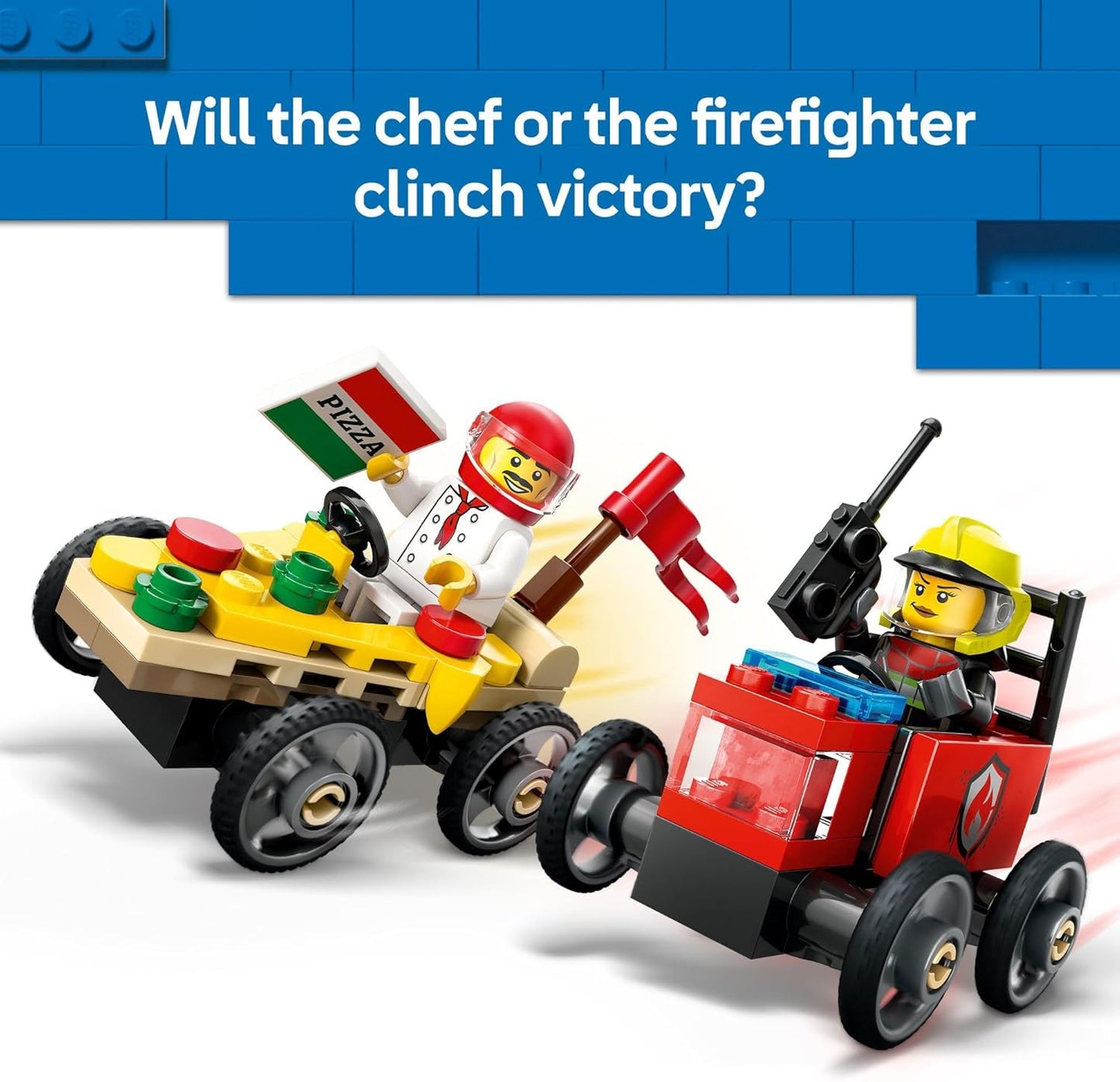LEGO 60458 City Pizza vs. Fire Truck Race Car