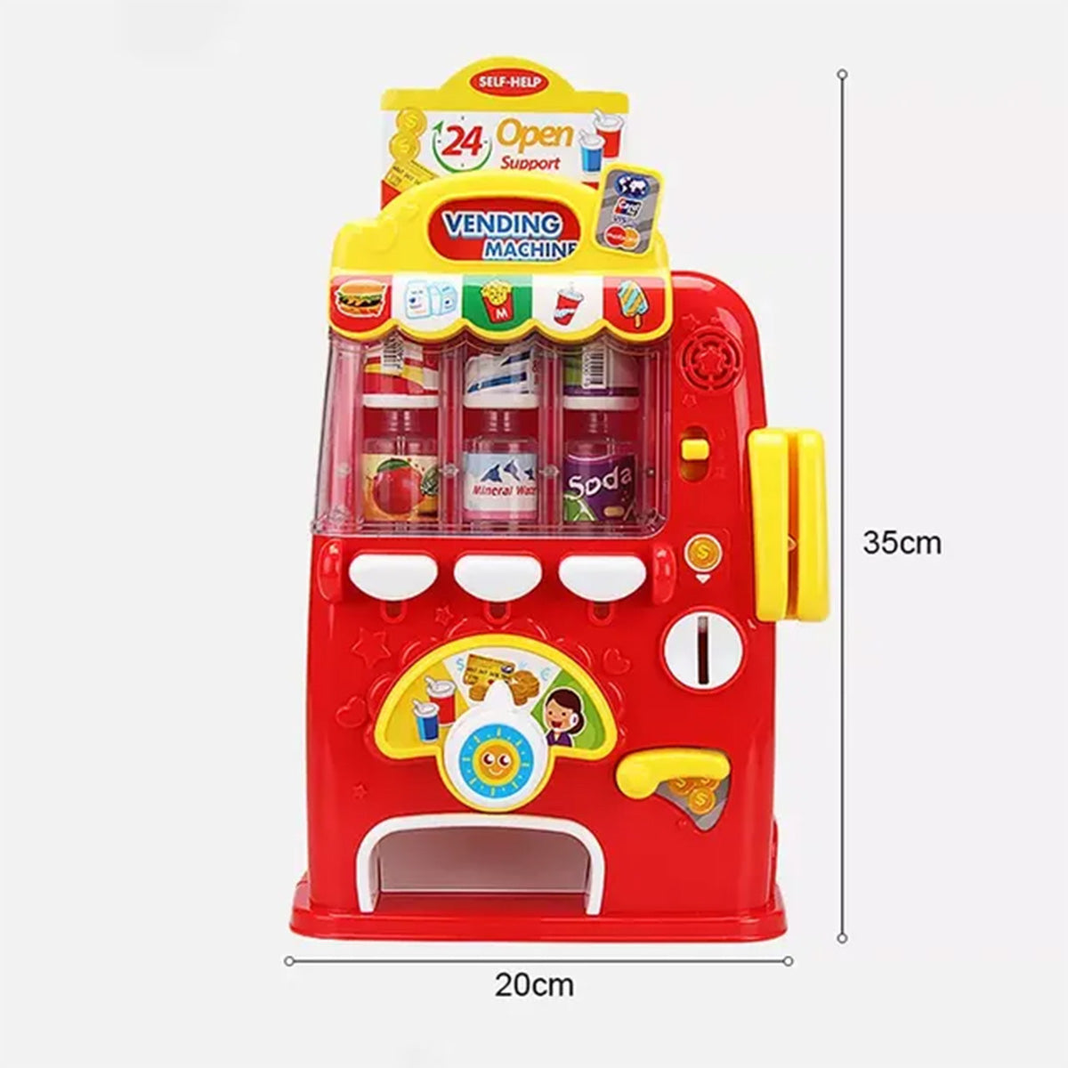 Baby Musical Vending Machine Set, Electronic Drink Machine, Educational Learning Toy