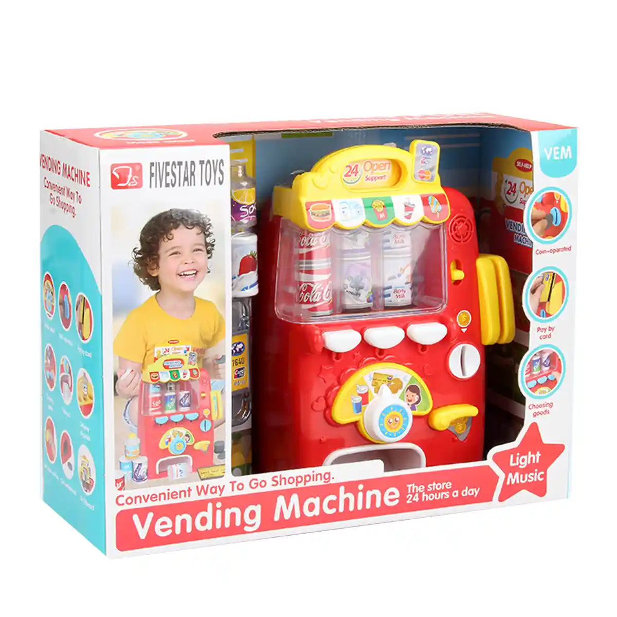 Baby Musical Vending Machine Set, Electronic Drink Machine, Educational Learning Toy