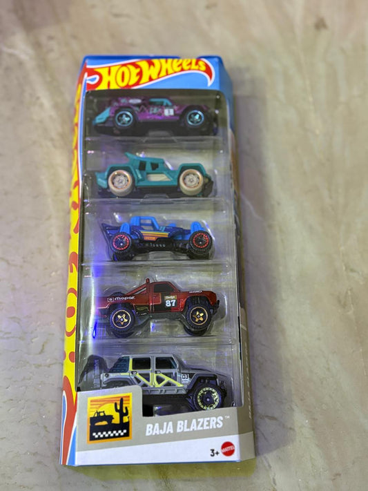 Hot Wheels Baja Blazers 5-Car Pack – Off-Road Adventure Vehicles for Rugged Terrain