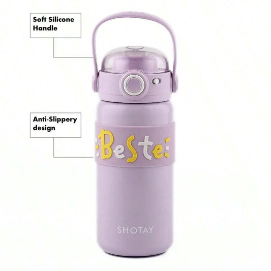 Shotay Steel Water Bottle Kids | 500 ML (Purple)