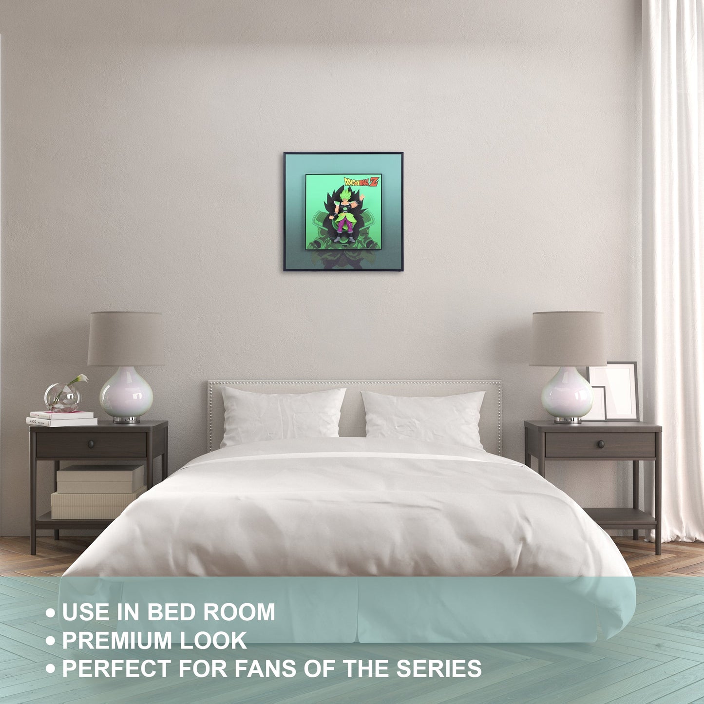 3D Broly From Dragon Ball Decorative Wall Frames – 40x40 cm | Dynamic Superhero Wall Art for Collectors
