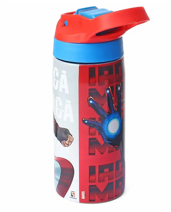 Striders Avengers Printed Stainless Steel Sipper Bottle - 500Ml