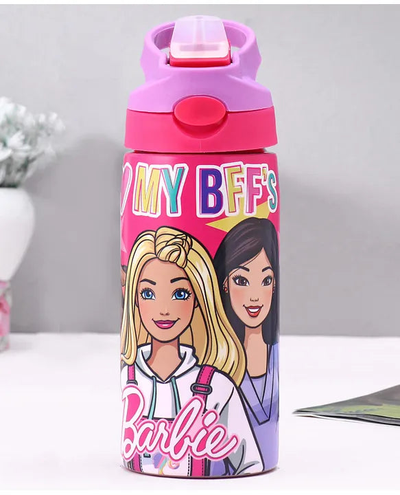Striders Barbie Printed Stainless Steel Sipper Bottle - 500Ml
