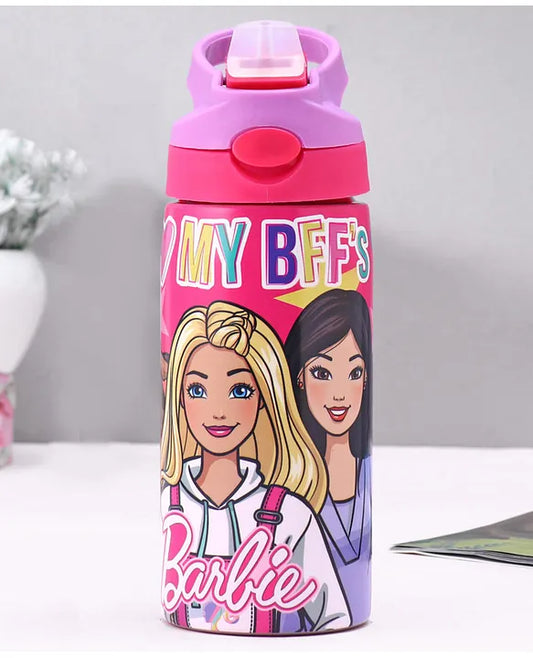 Striders Barbie Printed Stainless Steel Sipper Bottle - 500Ml