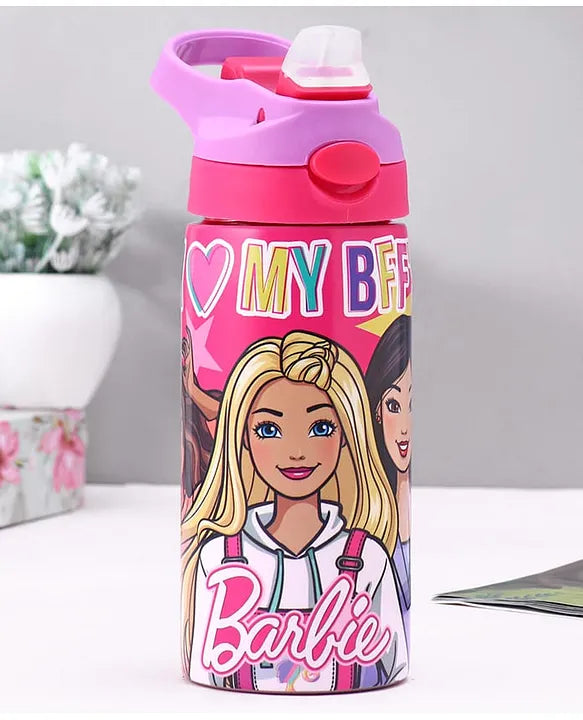 Striders Barbie Printed Stainless Steel Sipper Bottle - 500Ml