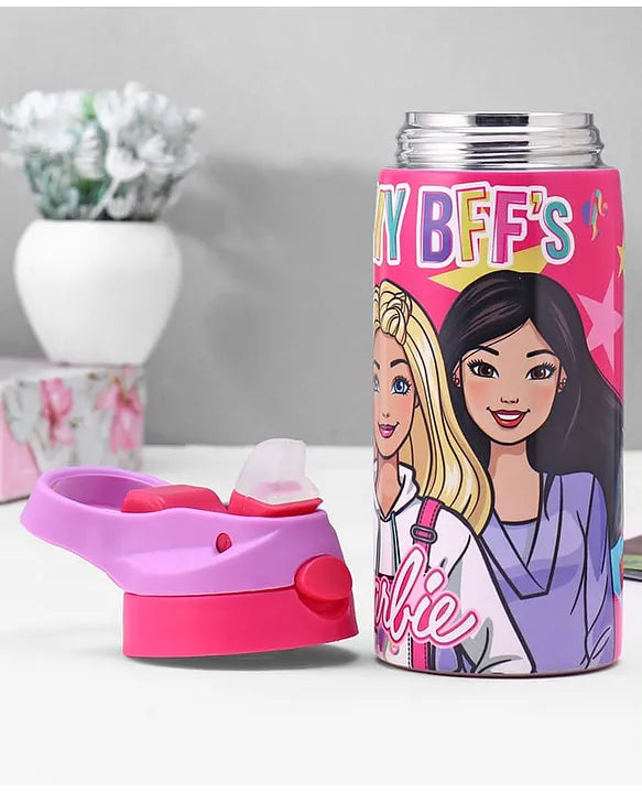 Striders Barbie Printed Stainless Steel Sipper Bottle - 500Ml