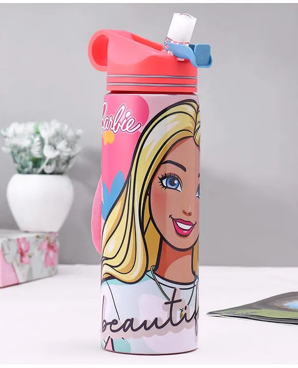 Striders Barbie Printed Stainless Steel Sipper Bottle - 700Ml