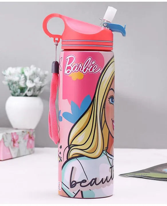 Striders Barbie Printed Stainless Steel Sipper Bottle - 700Ml
