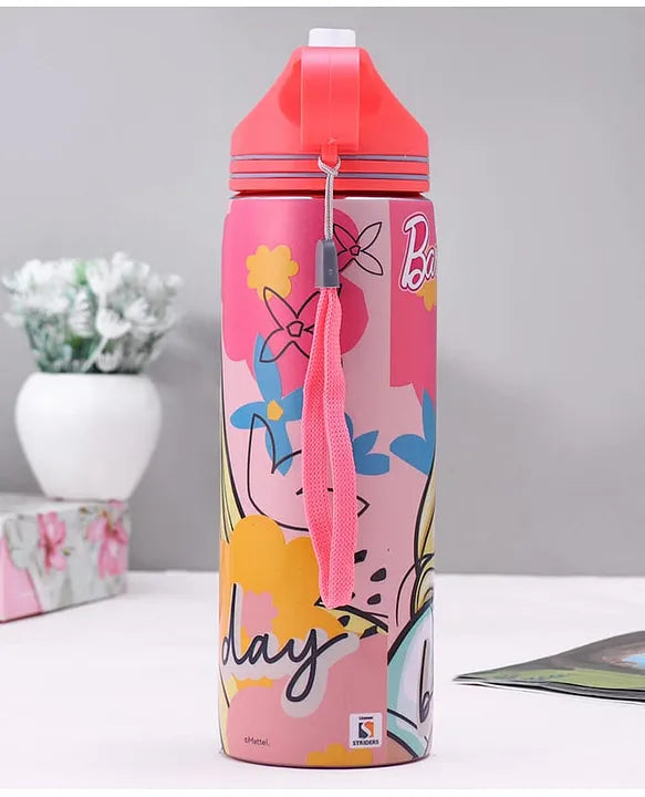 Striders Barbie Printed Stainless Steel Sipper Bottle - 700Ml