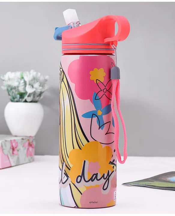 Striders Barbie Printed Stainless Steel Sipper Bottle - 700Ml