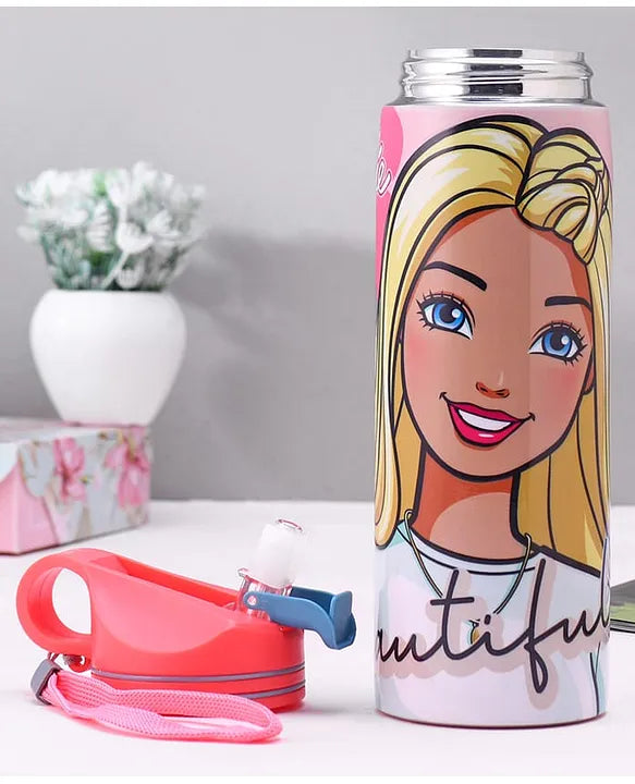 Striders Barbie Printed Stainless Steel Sipper Bottle - 700Ml