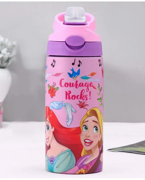 Striders Disney Princess Printed Stainless Steel Sipper Bottle - 500Ml