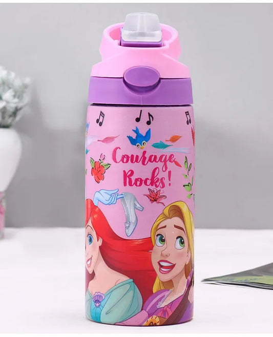 Striders Disney Princess Printed Stainless Steel Sipper Bottle - 500Ml