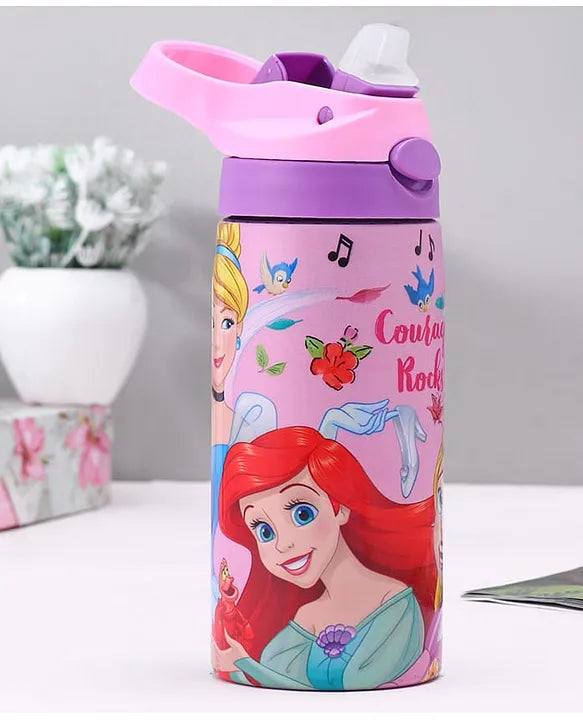 Striders Disney Princess Printed Stainless Steel Sipper Bottle - 500Ml