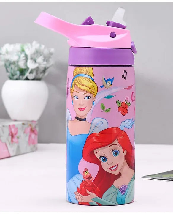 Striders Disney Princess Printed Stainless Steel Sipper Bottle - 500Ml