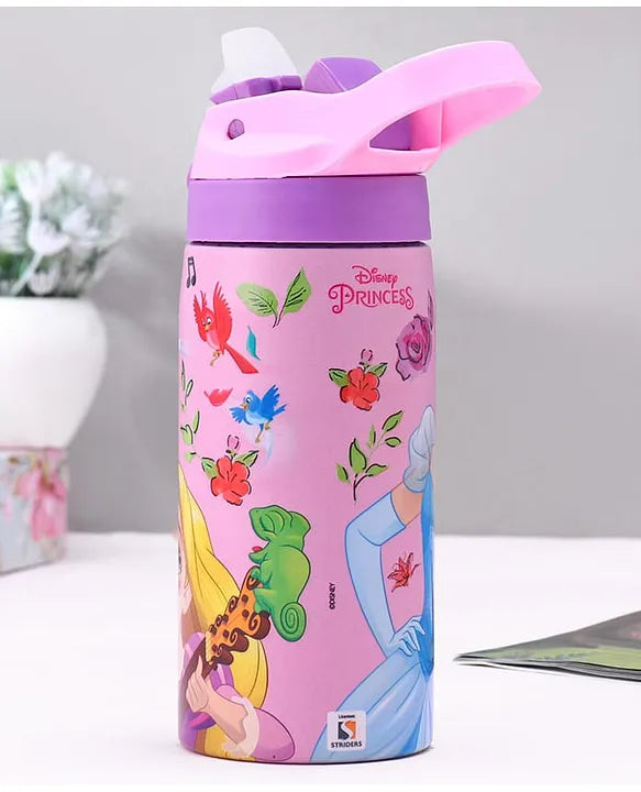 Striders Disney Princess Printed Stainless Steel Sipper Bottle - 500Ml