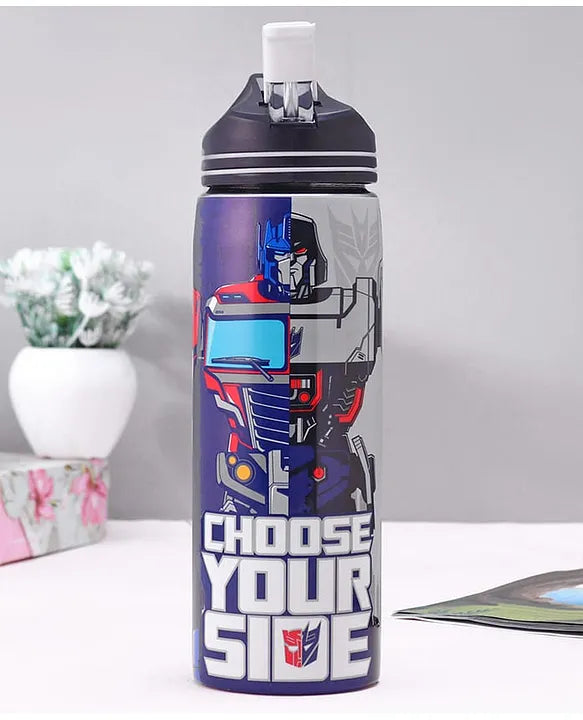 Striders Transformers Printed Stainless Steel Sipper Bottle - 700Ml
