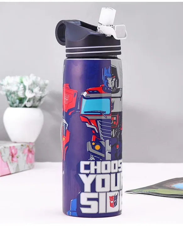 Striders Transformers Printed Stainless Steel Sipper Bottle - 700Ml