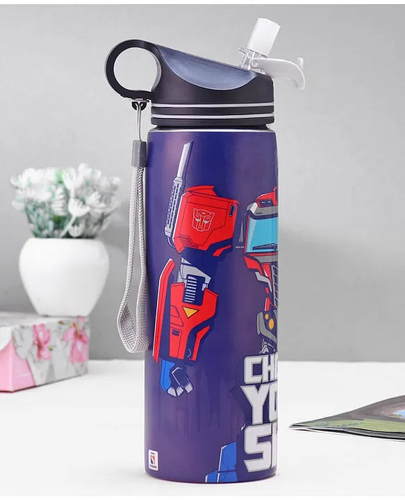 Striders Transformers Printed Stainless Steel Sipper Bottle - 700Ml