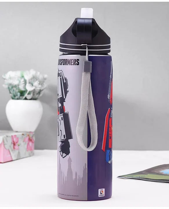 Striders Transformers Printed Stainless Steel Sipper Bottle - 700Ml