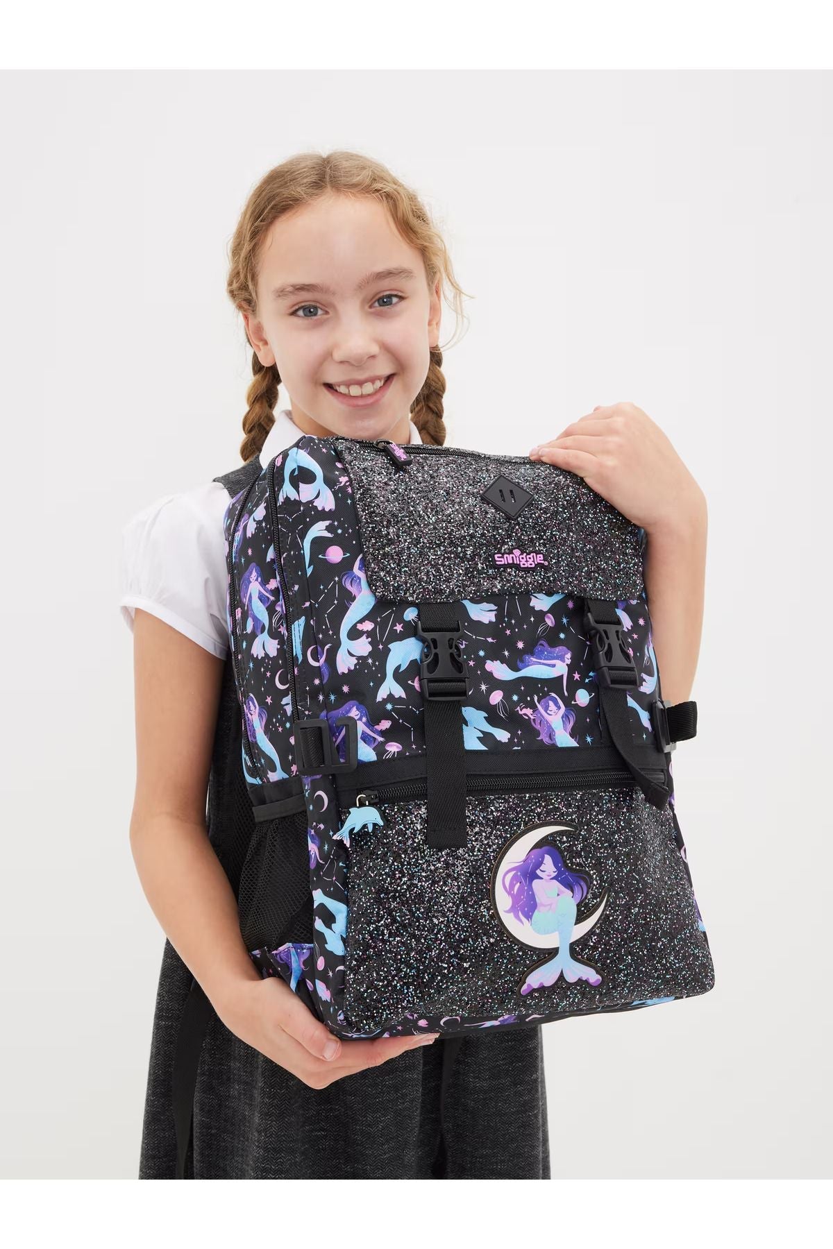 Smiggle School Bag : Mermaid Colorful & Stylish 18 Inch Backpack for Kids