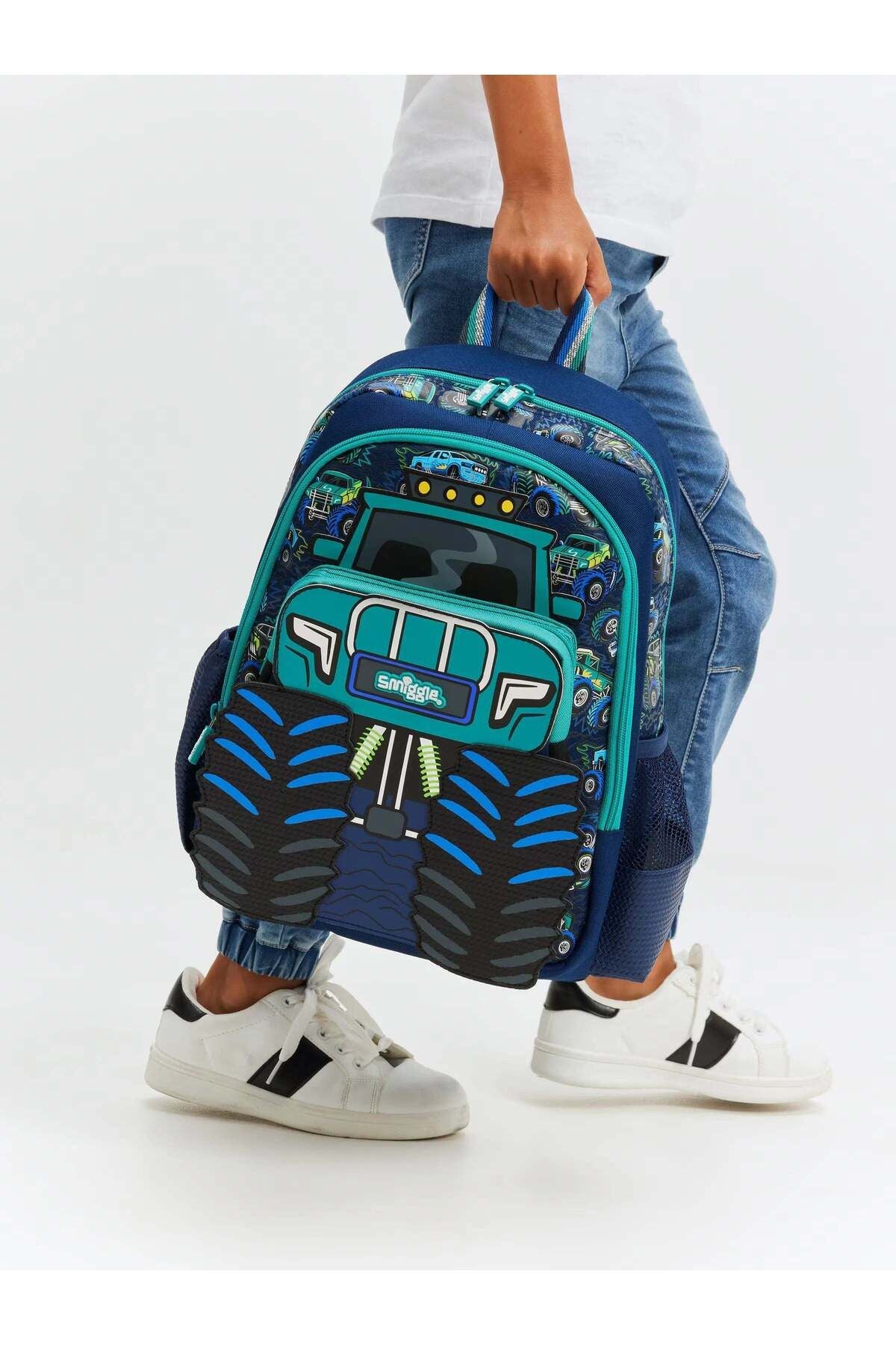 Smiggle School Bag : Monster Truck Colorful & Stylish 14 Inch Backpack for Kids