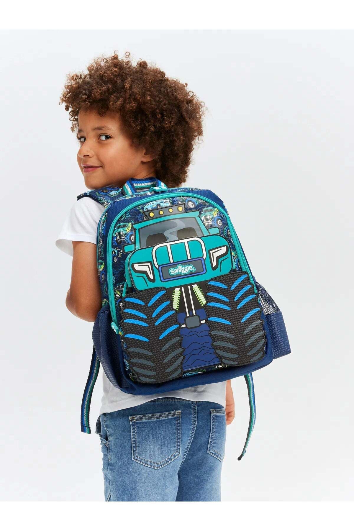 Smiggle School Bag : Monster Truck Colorful & Stylish 14 Inch Backpack for Kids