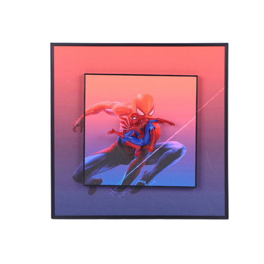 3D Spiderman Action Figure Decorative Wall Frames – 40x40 cm | Dynamic Superhero Wall Art for Collectors