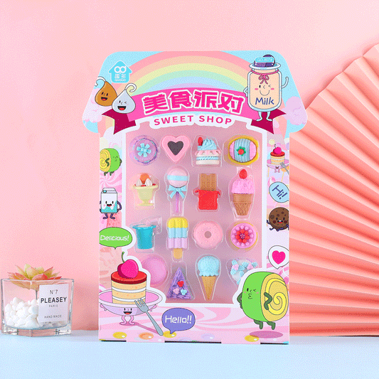 Hello! Delicious Dessert Theme Eraser Combo Set